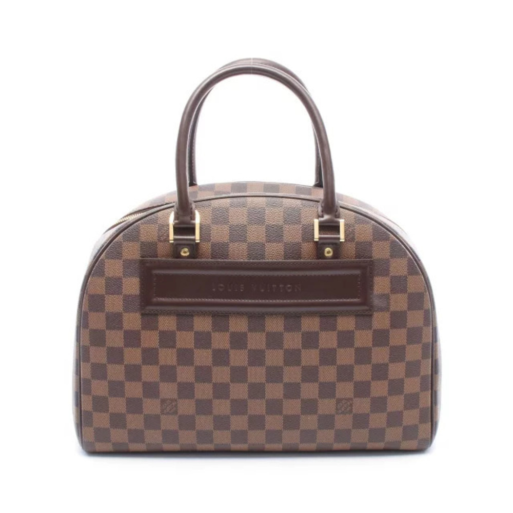 Louis Vuitton Nolita Damier Ebene Brown Handbag Canvas Leather Brown